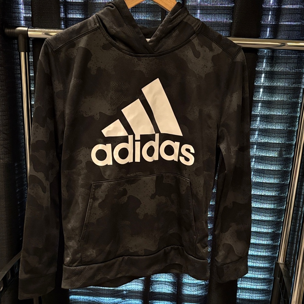 Adidas Kids Hoodie in Black Camo
